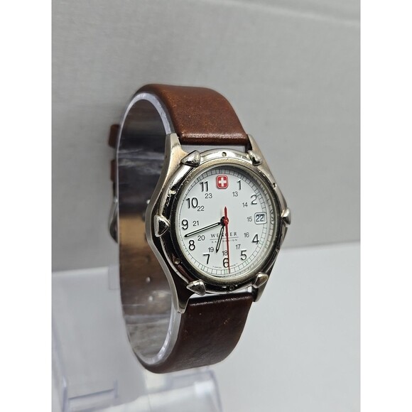 Wenger SAK Design Swiss Army Field Watch Quartz Date 100M White Dial New Battery - Picture 3 of 15